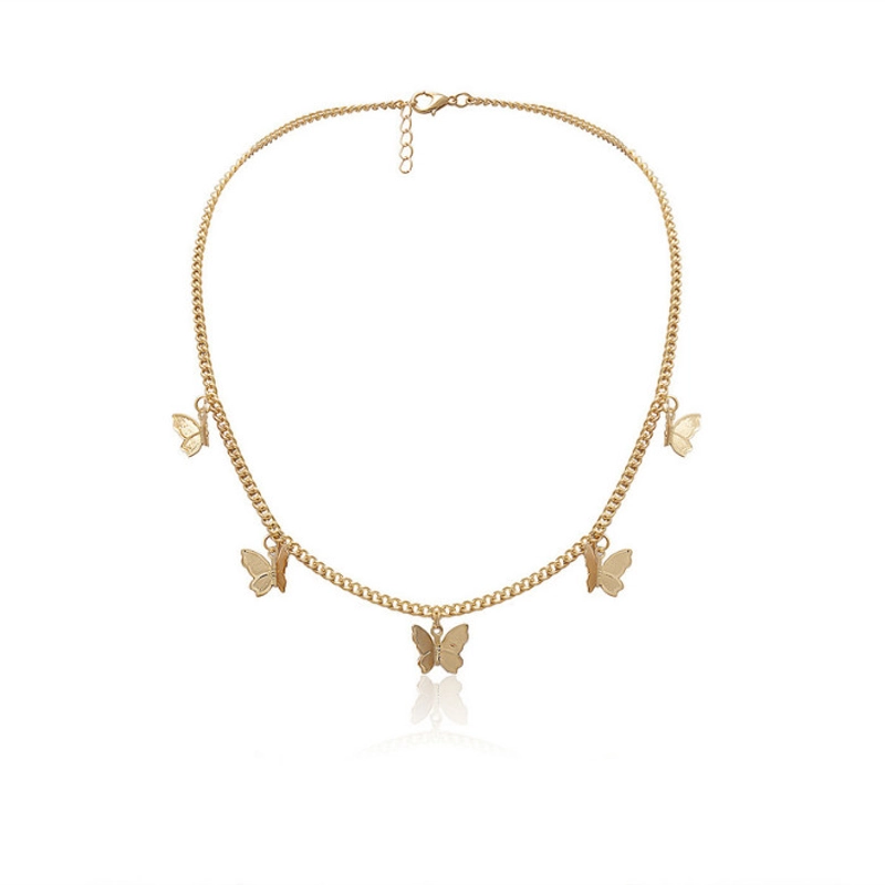 Product image KAHASIL - Kalung Titanium Wanita Anti Karat Luntur Rantai Fashion Style Korea Butterfly KH020 all variant GOLD